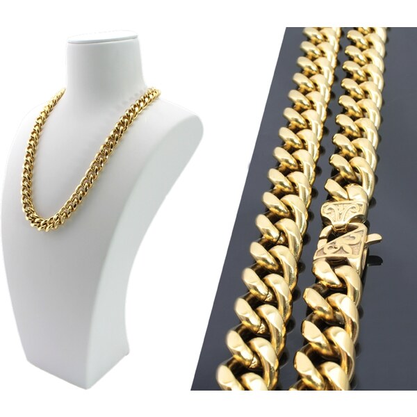 CITY STORM Pánska oceľová hrubá zlatá retiazka - Elliot 14 mm 66889488