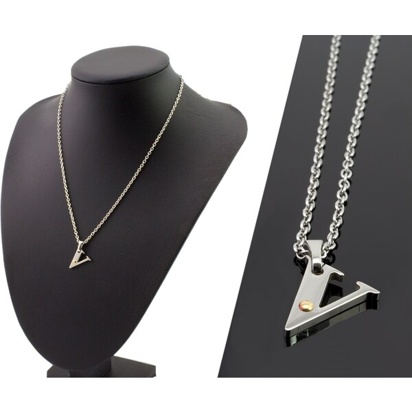 CITY STORM Retiazka s príveskom písmeno V so zlatým očkom 66889272