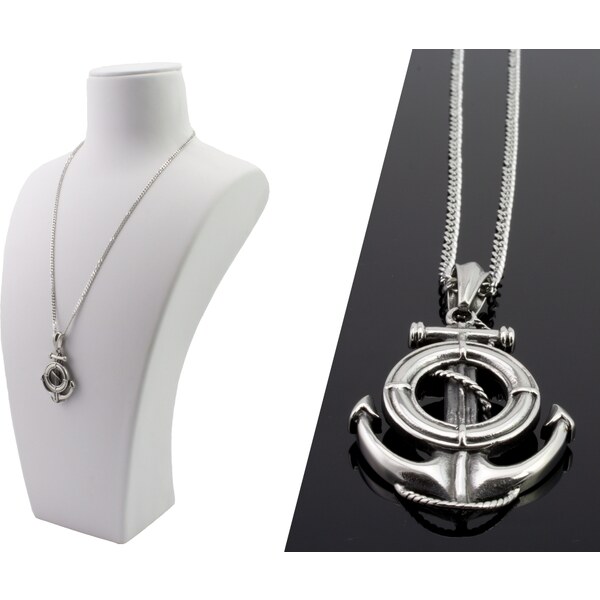 CITY STORM Oceľový retiazka s mohutným príveskom kotva v striebornej 66889013