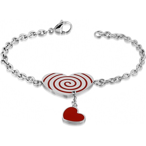 CITY STORM Dámsky oceľový náramok so srdiečkom a príveskom - Lovely 66888807