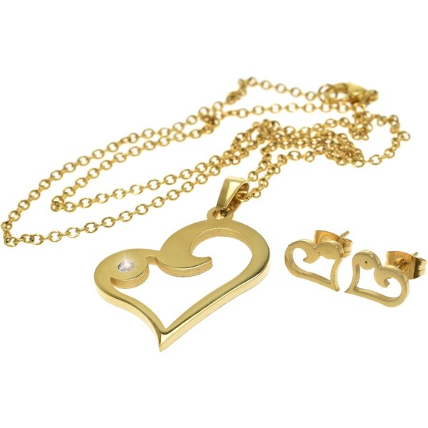 CITY STORM Dámsky set retiazka s príveskom a náušnice v tvare srdca - 66888840