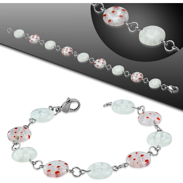 CITY STORM Náramok z chirurgickej ocele kvietkovaný - Milena 66888939