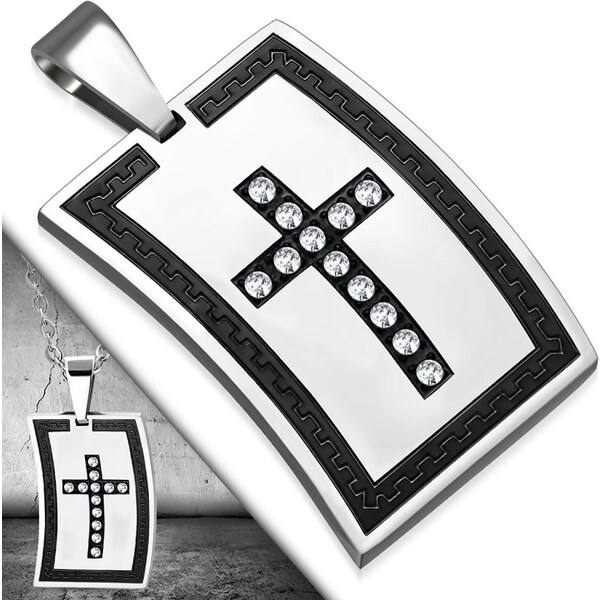 CITY STORM Oceľová retiazka s príveskom platnička s krížom Alfonzo 66888987