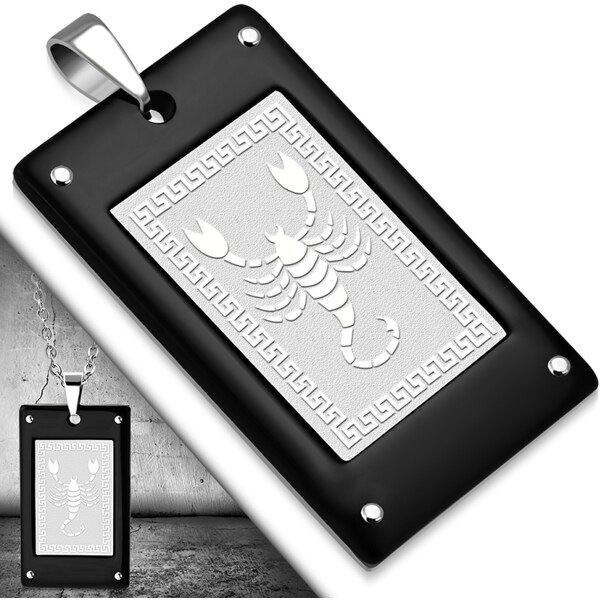 CITY STORM Oceľová retiazka s príveskom platnička znamenie škorpión 66888993