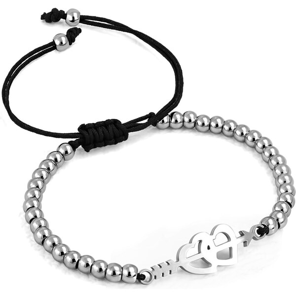 CITY STORM Dámsky guličkový náramok z ocele so srdiečkami Leona 66888714