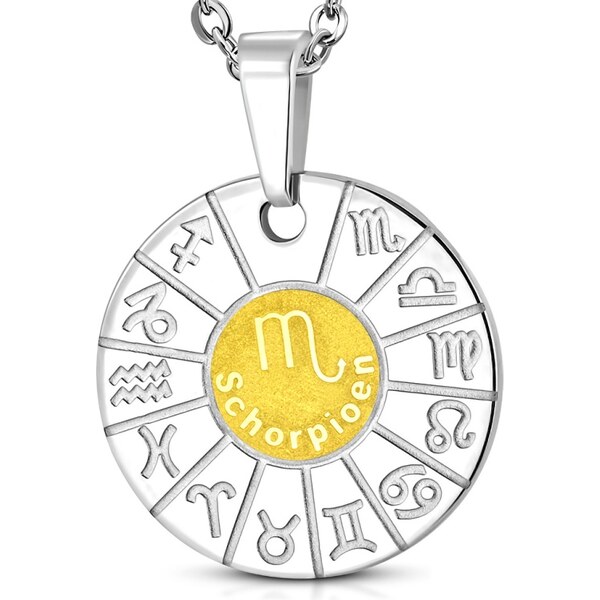 CITY STORM Oceľová retiazka s príveskom znamenie zverokruhu - Škorpión 66889001
