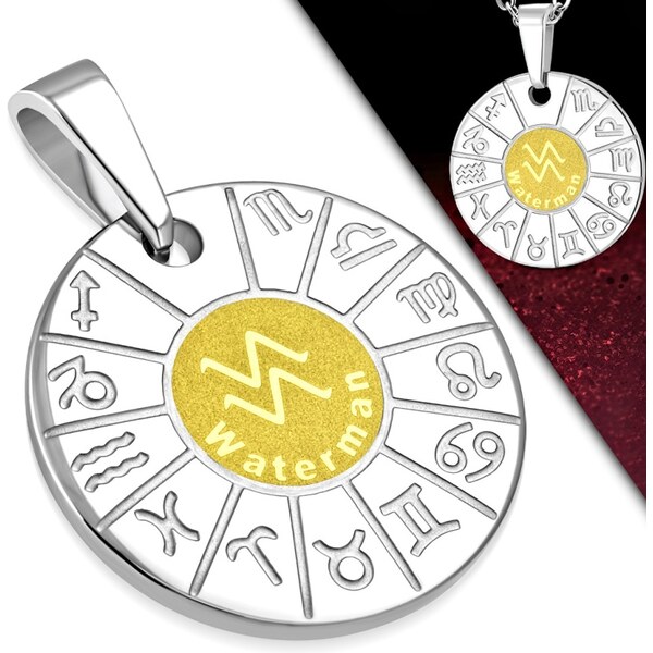 CITY STORM Oceľová retiazka s príveskom znamenie zverokruhu - Vodnár 66889002