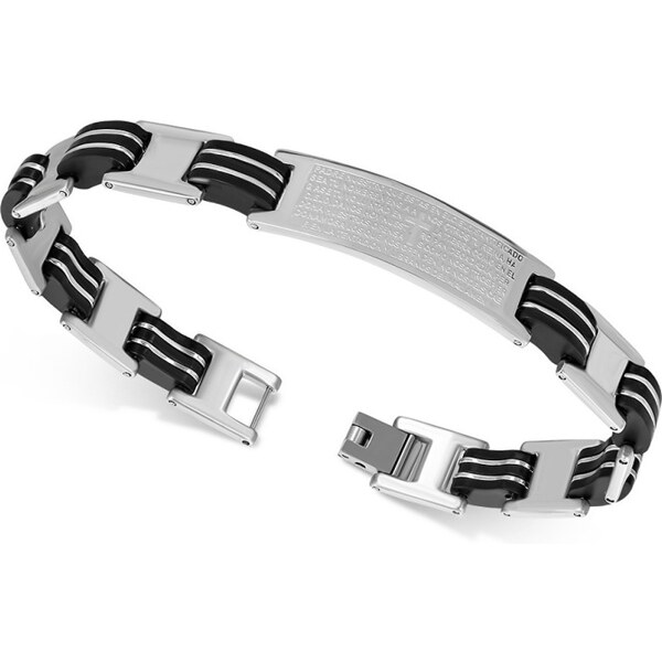 CITY STORM Pánsky náramok z chirurgickej ocele Hugo II. s modlitbou 66889093