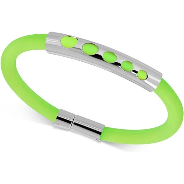 CITY STORM Dámsky silikónový náramok s ozdobou z ocele - zelený II. 66888852