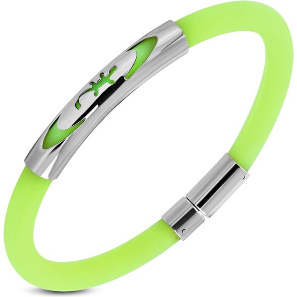 CITY STORM Dámsky silikónový náramok s ozdobou s jaštericou - zelený 66888847