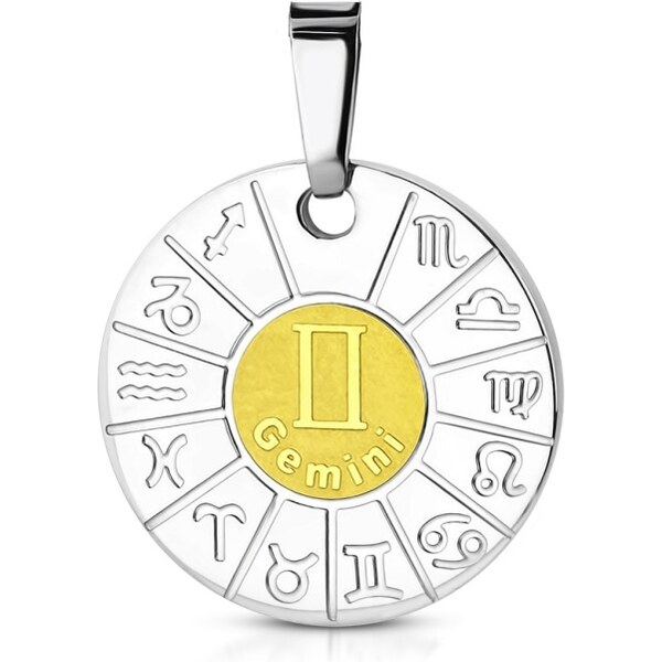 CITY STORM Oceľová retiazka s príveskom znamenie zverokruhu - Blíženci 66888998