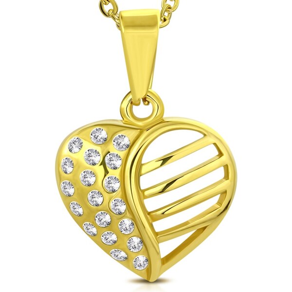 CITY STORM Dámska oceľová retiazka s príveskom srdce v zlatej farbe 66888634