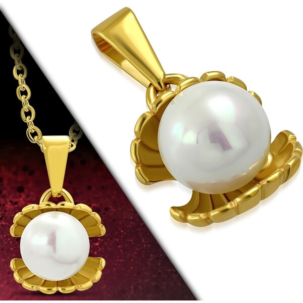 CITY STORM Dámska retiazka s príveskom mušľa s perlou z chirurgickej 66888666