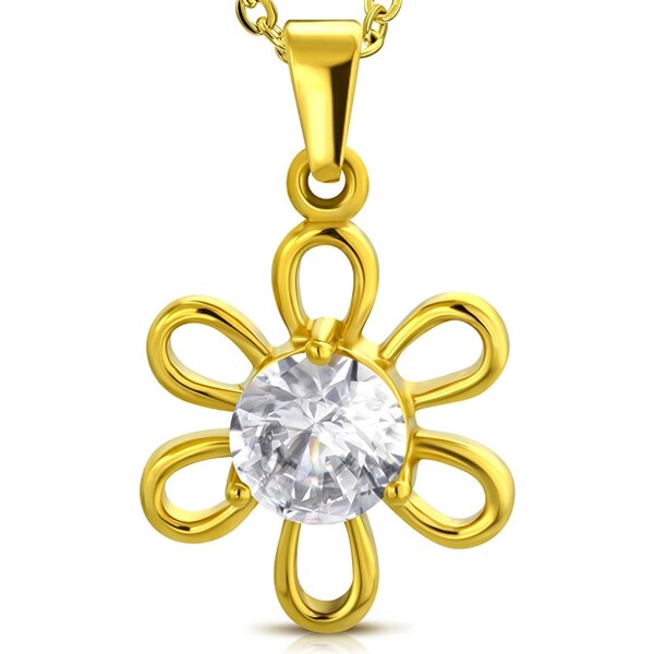 CITY STORM Dámska retiazka s príveskom z ocele Gold Flower 66888687