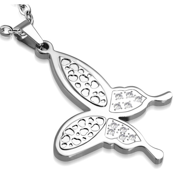 CITY STORM Retiazka s príveskom motýľ z ocele - Butterfly 66889247