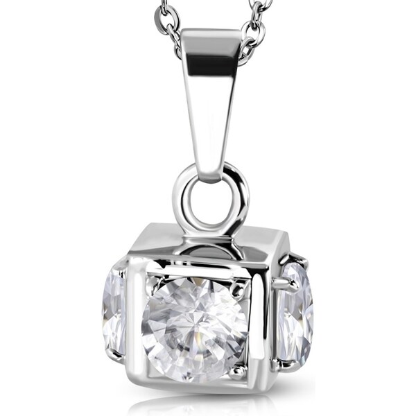 CITY STORM Dámska retiazka s príveskom z chirurgickej ocele kocka s 66888686