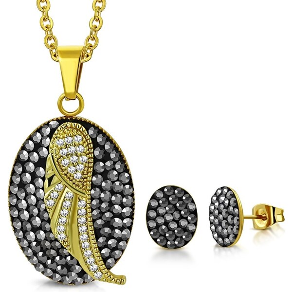 CITY STORM Dámsky set retiazka a náušnice z ocele - Golden Wing 66888837