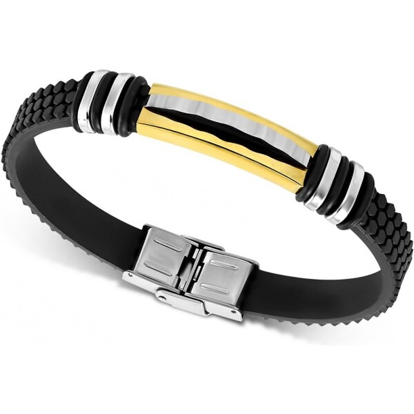 CITY STORM Pánsky silikónový náramok s oceľovou ozdobou Mason 66889117