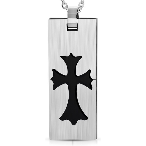 CITY STORM Pánska retiazka s príveskom kríž z chirurgickej ocele - 66889037