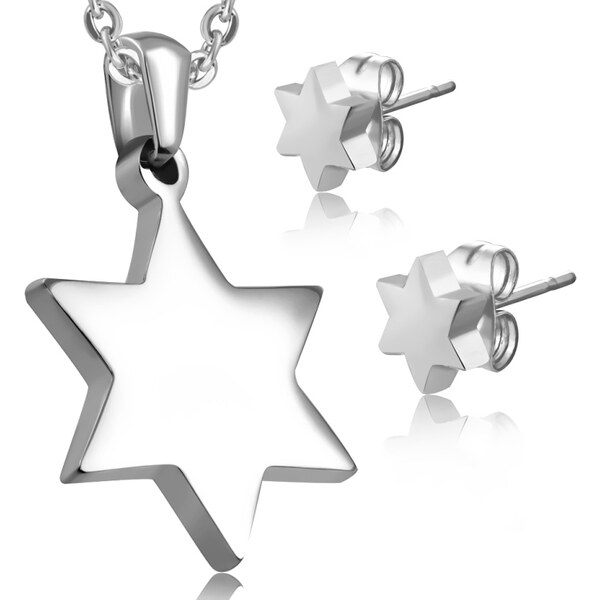 CITY STORM Dámsky set prívesok a náušnice v tvare hviezdy Silver Star 66888825