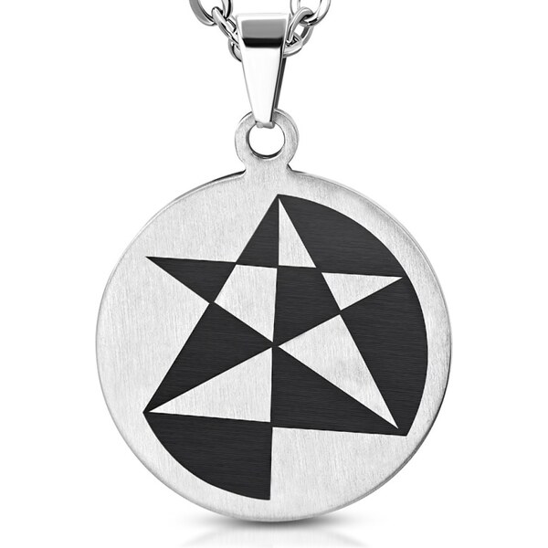 CITY STORM Pánska retiazka s okrúhlym príveskom s hviezdou z ocele 66889032