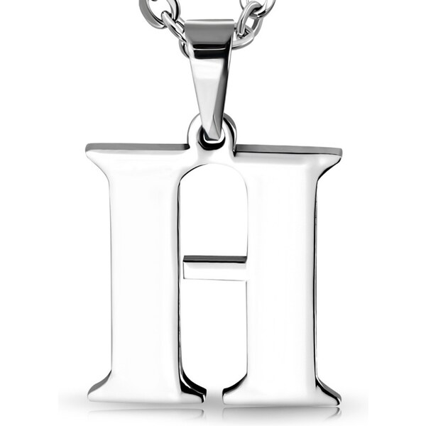 CITY STORM Retiazka s príveskom z chirurgickej ocele písmeno H - 2,2 66889382