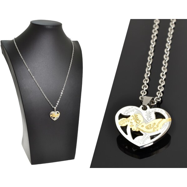 CITY STORM Dámska oceľová retiazka s príveskom srdce Birds Love 66888629