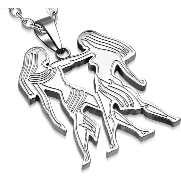 CITY STORM Retiazka s príveskom znamenie zverokruhu Blíženci z ocele 66889398