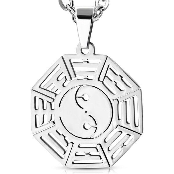 CITY STORM Oceľová retiazka s príveskom v tvare osemuholníka - Jin 66888996