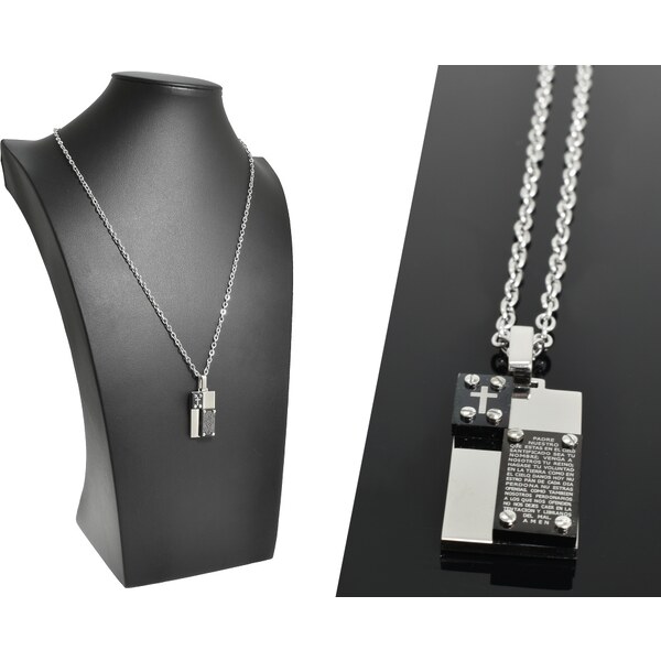 CITY STORM Pánsky prívesok platnička s krížom a modlitbou z 66889107