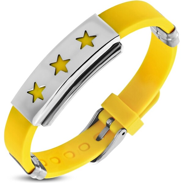 CITY STORM Silikónový náramok v kombinácií s oceľou s hviezdičkami 66889467