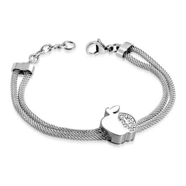 CITY STORM Dámsky náramok z chirurgickej ocele s jabĺčkom s očkami 66888766