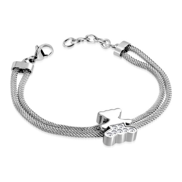 CITY STORM Dámsky náramok z chirurgickej ocele s macíkom s očkami 66888767