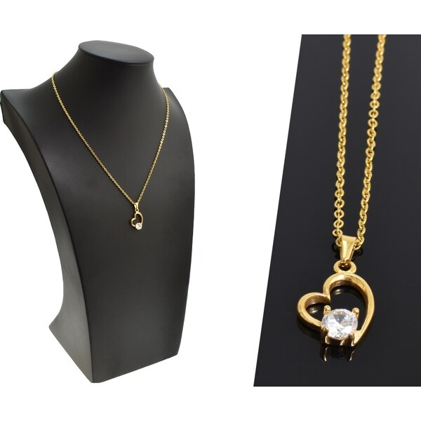 CITY STORM Dámska oceľová retiazka s príveskom srdce Diana v zlatom 66888630