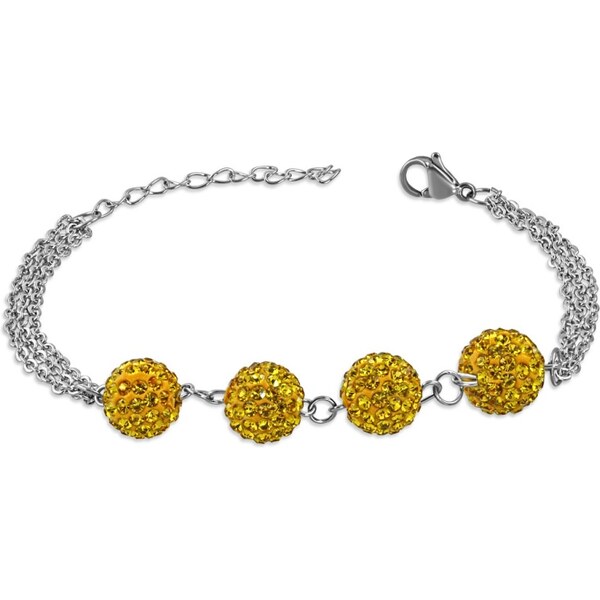 CITY STORM Dámsky oceľový náramok Shamballa žltý 66888806