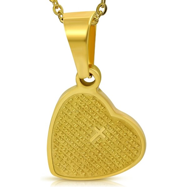 CITY STORM Dámska retiazka s príveskom srdce s modlitbou z ocele 66888675