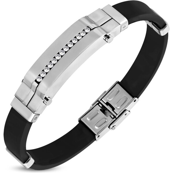 CITY STORM Silikónový náramok s oceľovou ozdobou s očkami Robin 66889466