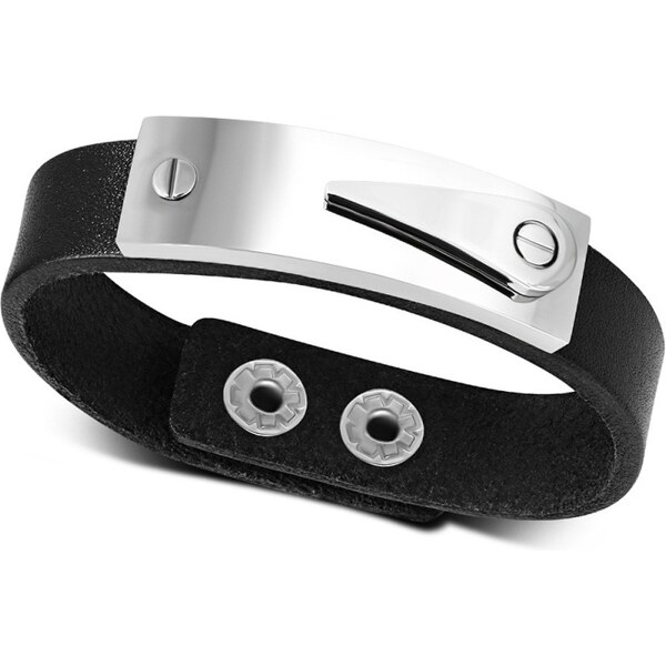 CITY STORM Pánsky náramok z eko kože s oceľovou ozdobou Zaiden I. 66889081