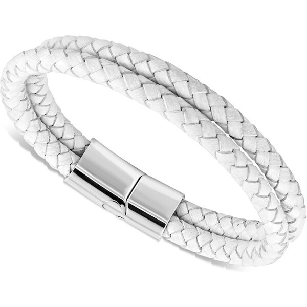 CITY STORM Hrubý dvojradový náramok Kabbalah biely 66888866