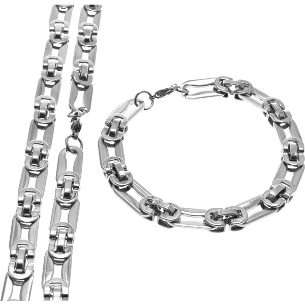 CITY STORM Pánsky oceľový set kráľovský vzor v striebornej farbe 66889104