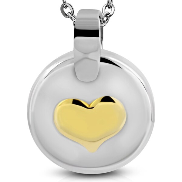 CITY STORM Dámske oceľová retiazka s okrúhlym príveskom so srdiečkom 66888710