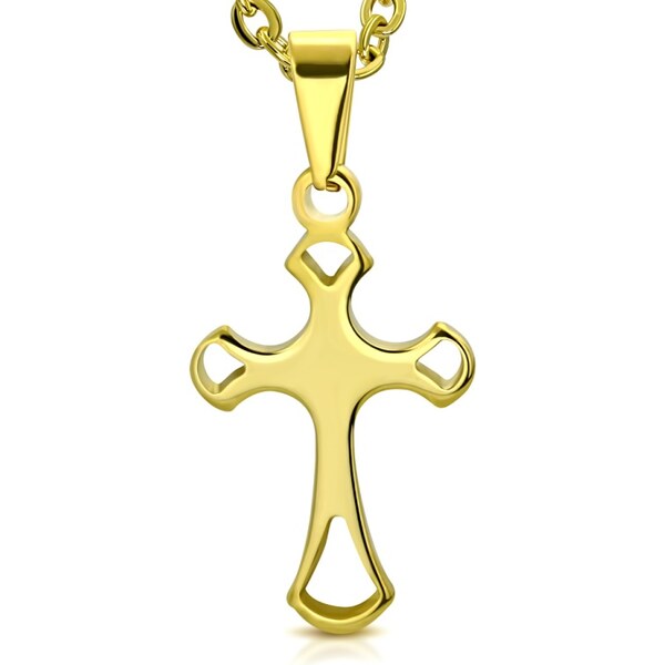 CITY STORM Retiazka s príveskom kríž v zlatej farbe z ocele Faith 66889229