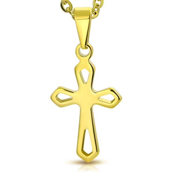 CITY STORM Retiazka s príveskom kríž v zlatej farbe z ocele Faith III. 66889231