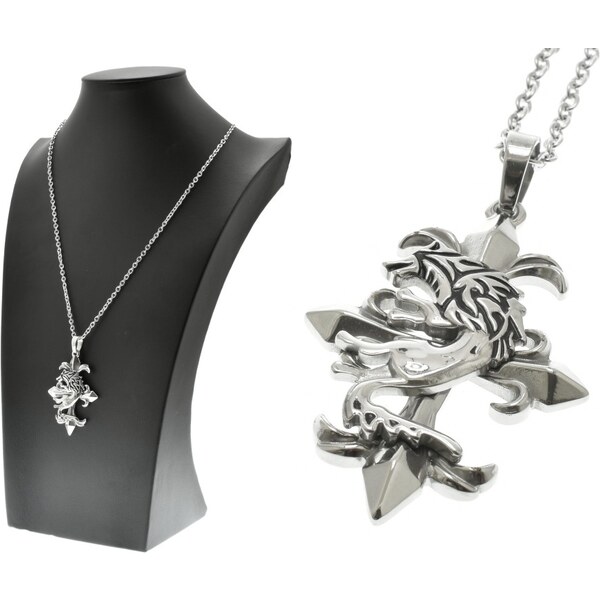 CITY STORM Pánska retiazka s príveskom kríž zdobený levom z 66889038