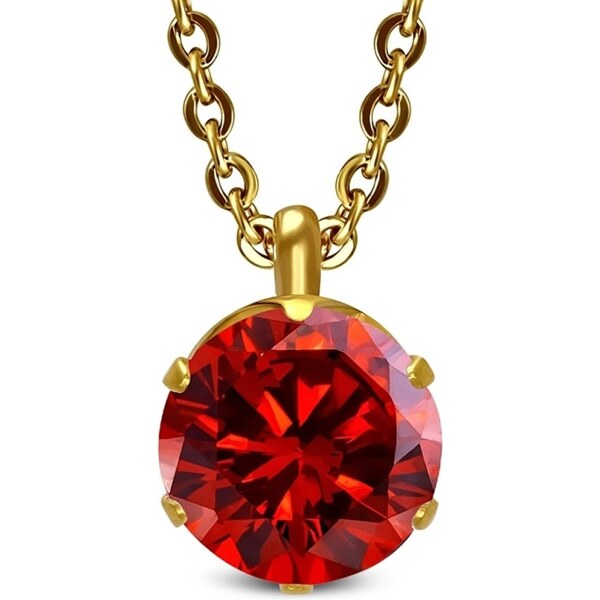 CITY STORM Retiazka z ocele s červeným príveskom v zlatej farbe 66889441