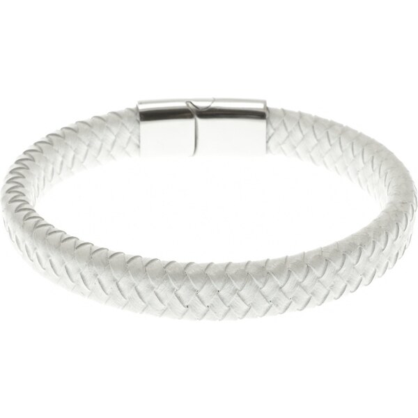 CITY STORM Náramok biely z eko kože v kombinácií s chirurgickou oceľou 66888904