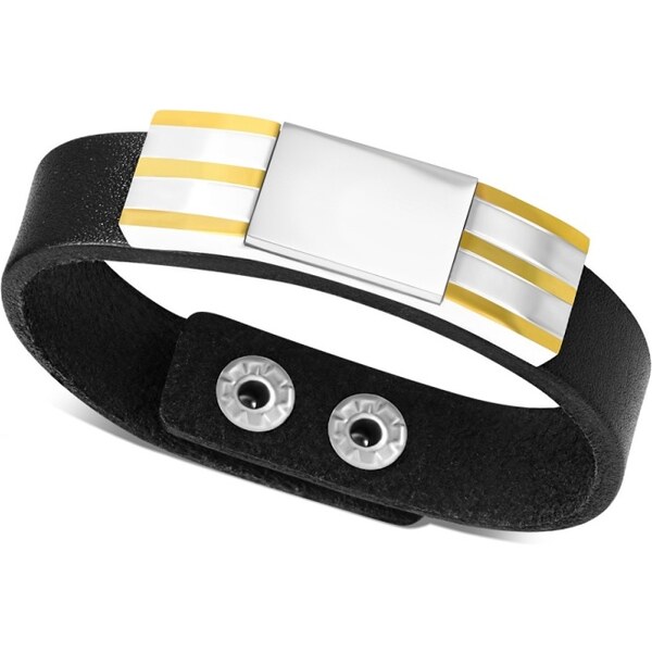 CITY STORM Pánsky náramok z eko kože s oceľovou ozdobou Shane II. 66889080