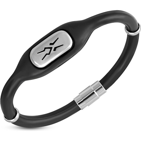 CITY STORM Pánsky náramok zo silikónovej gumy a ocele 66889100