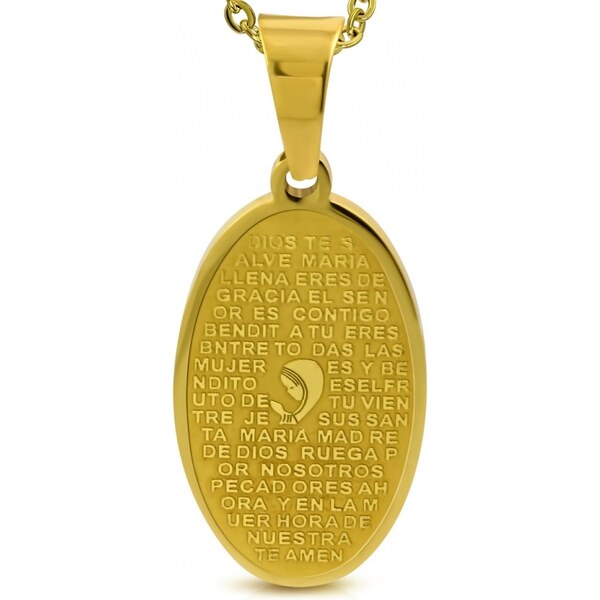 CITY STORM Oceľová retiazka s oválnym príveskom s modlitbou Holly Mary 66888974