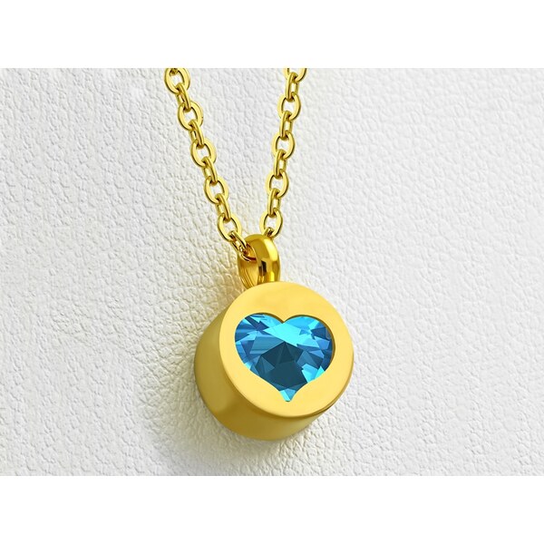 CITY STORM Dámska retiazka s okrúhlym príveskom s tyrkysovým srdiečkom 66888652